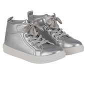 A'Dee Girls Silver Bow High Top Trainer